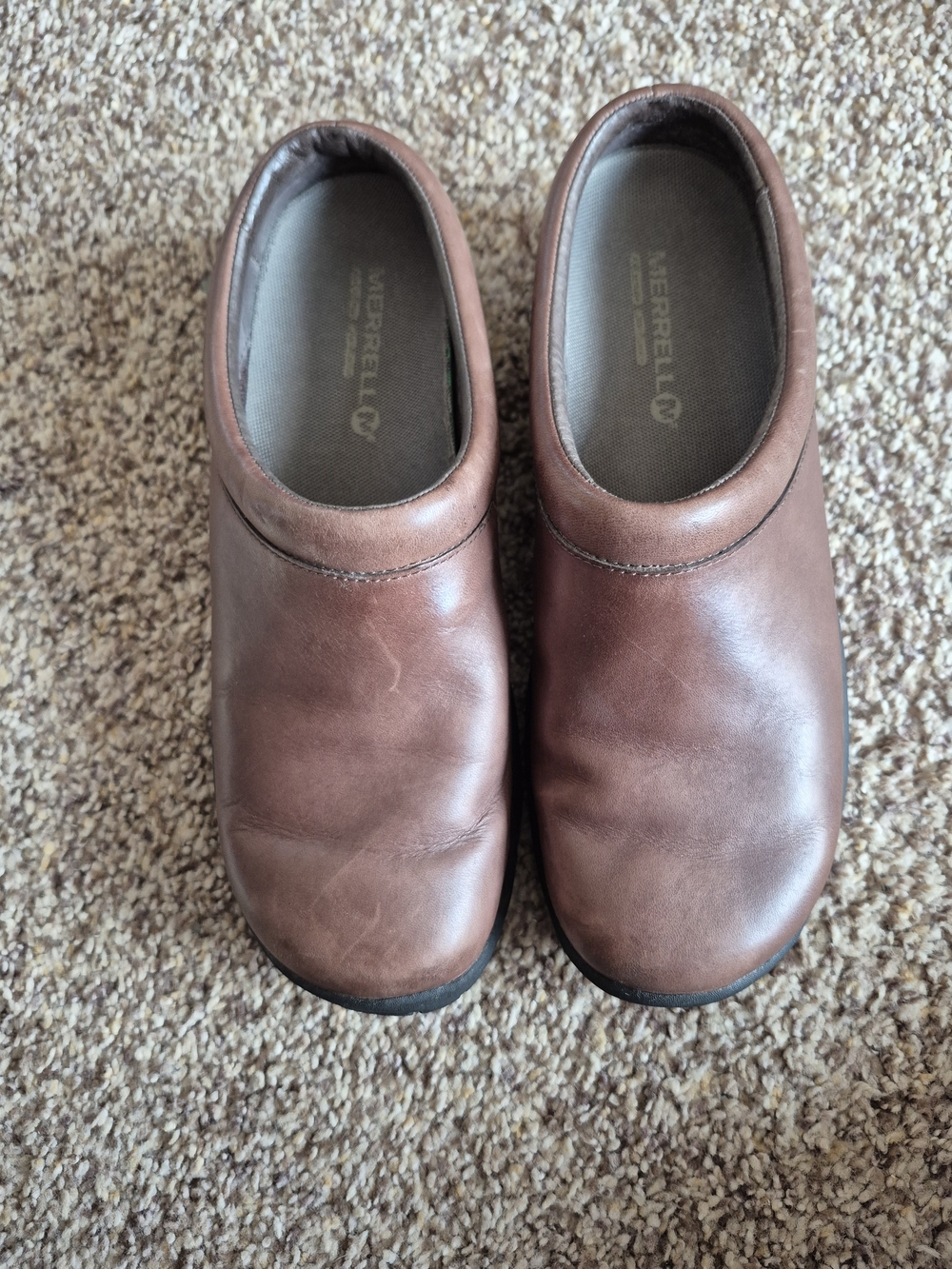 Vintage Merrell Women's Size 9 Brown Leather Slip-On Clogs